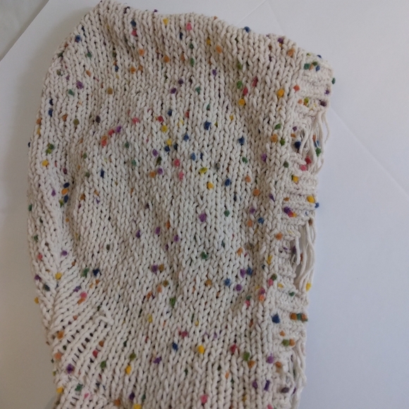 Size S POL Fun Fetti Sweater Distressed Edge Confetti Knit Hoodie Oversized - Picture 4 of 6